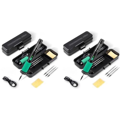 Serplex® Cordless Soldering Iron Kit with Toolbox 5V 15W Soldering Pen 260-450°C Adjustable Temperature 8s Fast Heat-up 650mAh USB with 3 Tips 2 PCS Serplex® Cordless Soldering Iron Kit with Toolbox 5V 15W Soldering Pen 260-450°C Adjustable Temperature 8s Fast Heat-up 650mAh USB with 3 Tips 2 PCS
